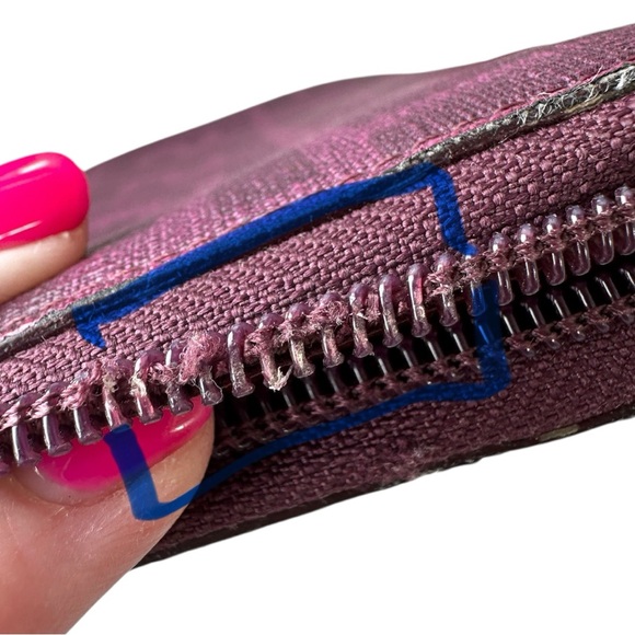 💜Purple Fendi Zucca Zip-around Wallet-interior wear - Picture 5 of 13